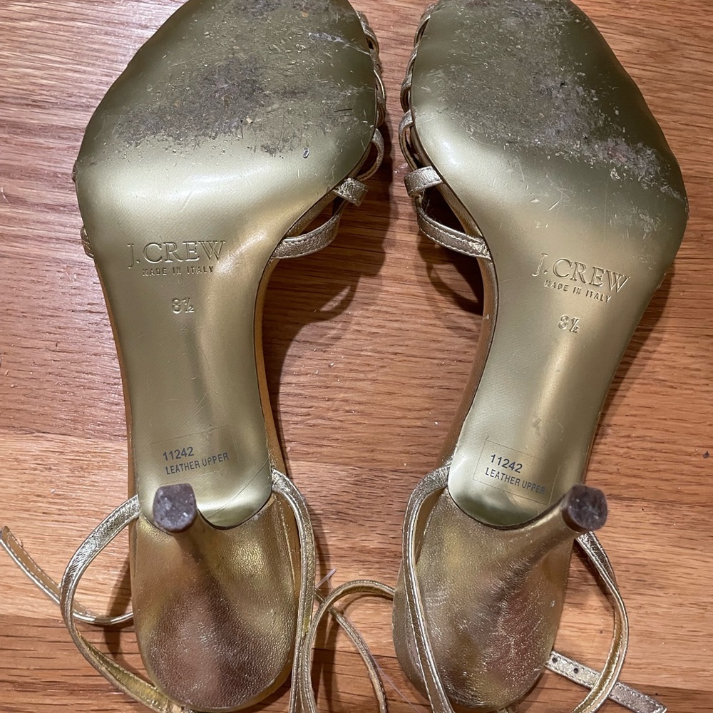 J.Crew Gold Open Toe Heals - Picture 4 of 4
